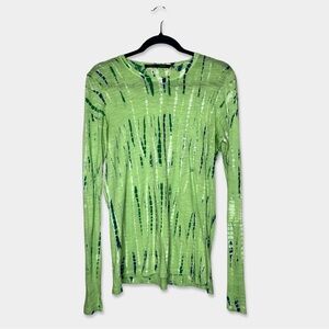 PROENZA SHOULER Long Sleeve Tie Dye Top Sze M Green Multicolor Cotton GUC